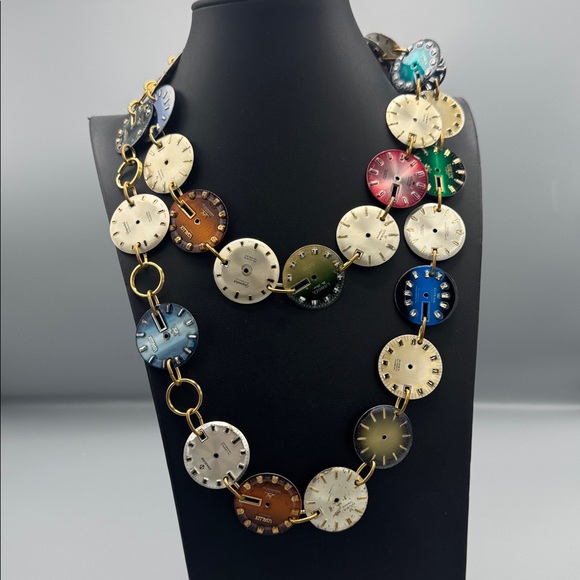 Vintage Chain Belt/necklace made of Antique Watch Dials - Picture 2 of 7